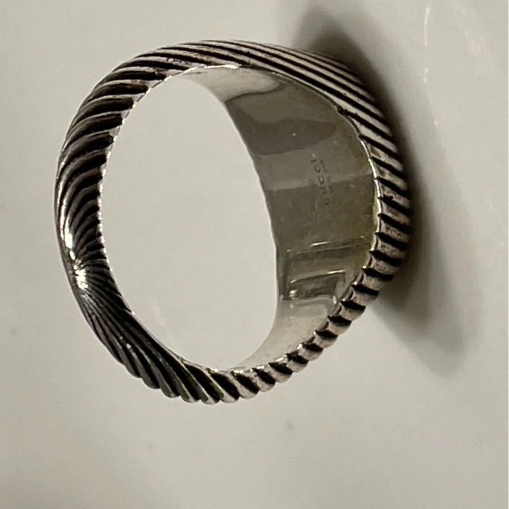 Gucci Silver Double GG Marmont Pinky Ring - Picture 6 of 8